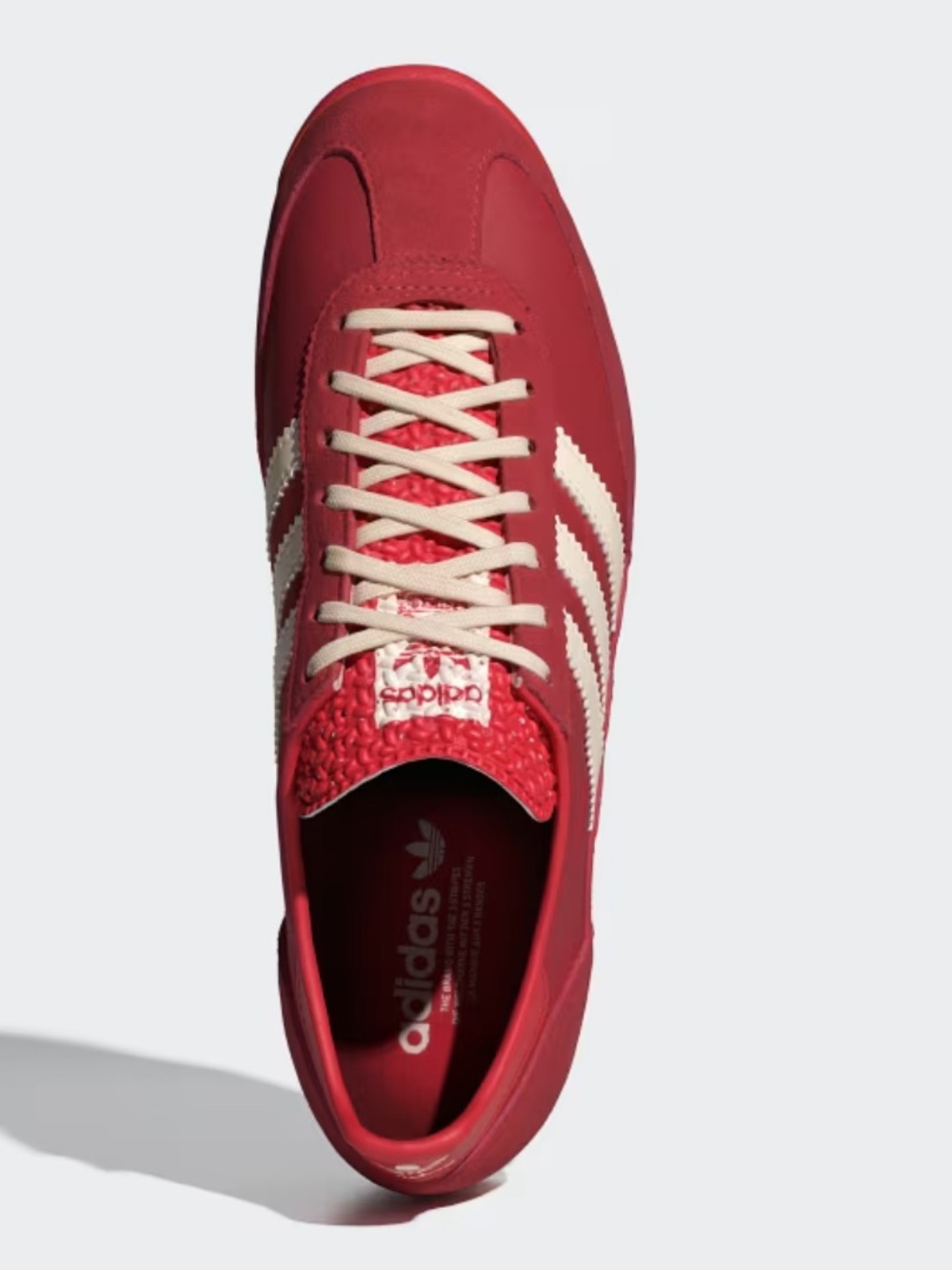 adidas SL72 OG Women's Red with Cream Stripe Sneakers - Picture 3 of 9